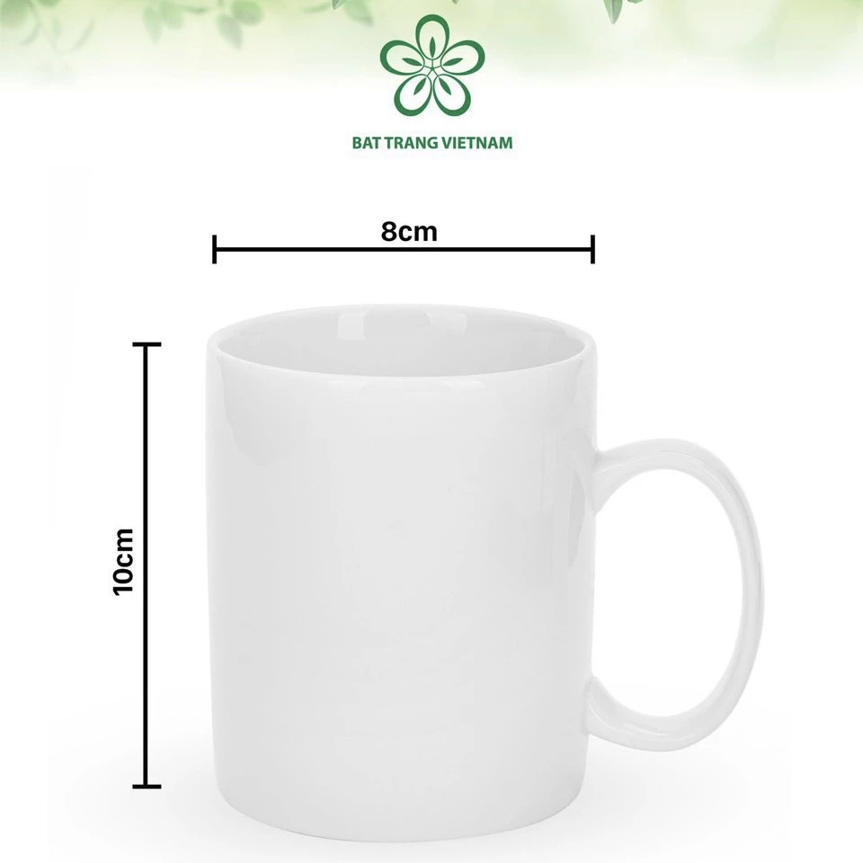 バッチャン焼き 蓋付きストーン釉円筒マグカップ 350ml (ホワイト) - 高級陶器コップ