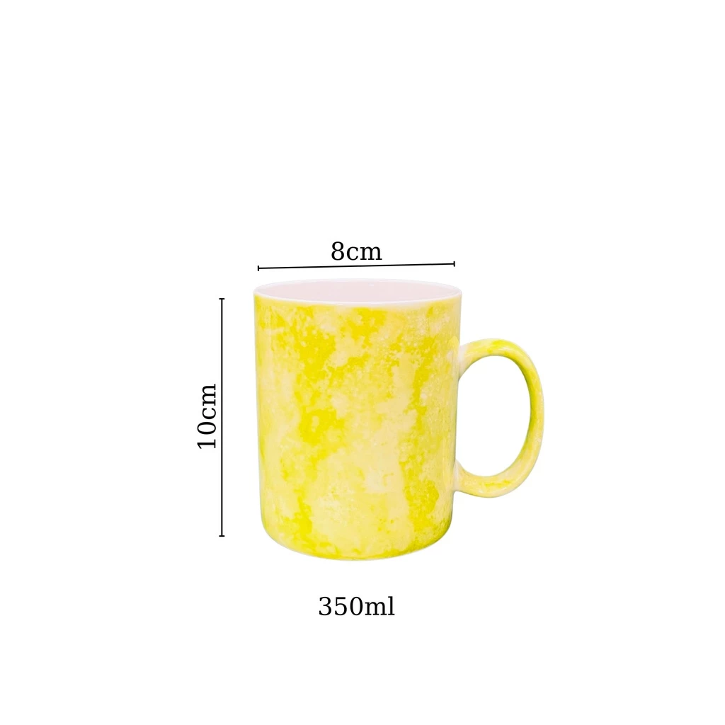 バッチャン焼き ストーン釉 蓋付きマグカップ 350ml ライムグリーン 取っ手付き