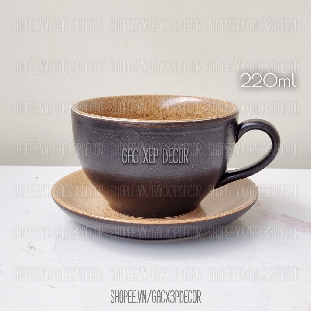 バッチャン ドリンクカップ、直径 9cm、220ml - セラミックブラック