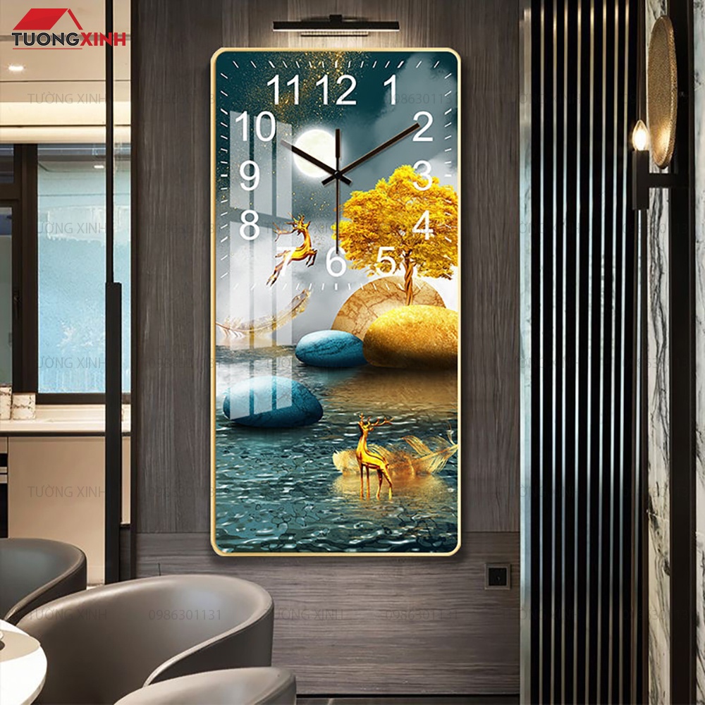 壁画 時計付き トナカイ Tuong Xinh