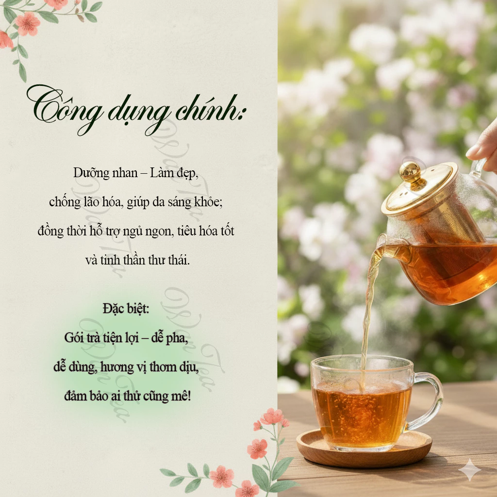 美容漢方茶:なつめ、クコの実、ジャスミン、ステビア配合 - 10包