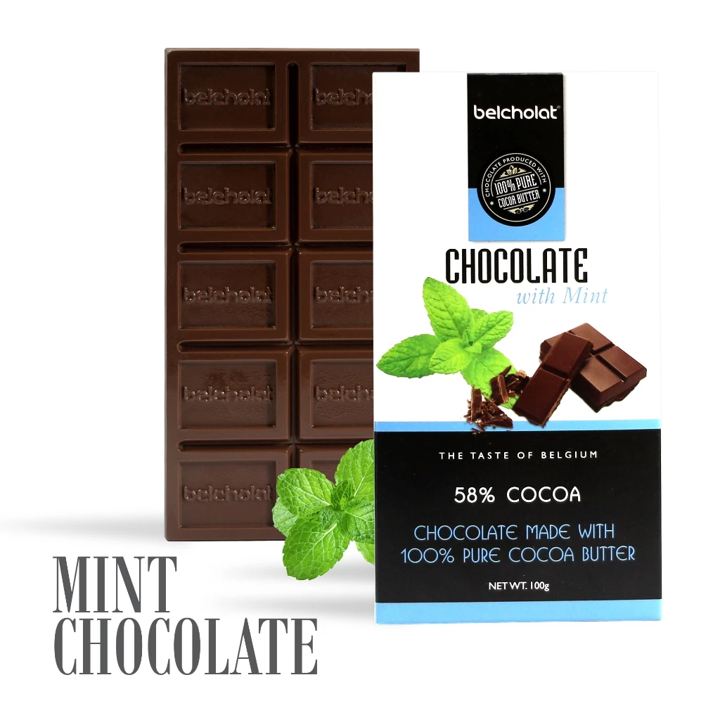 ベルショラート 58% カカオ ミントダークチョコレートバー - 濃厚カカオとひんやりミントの融合