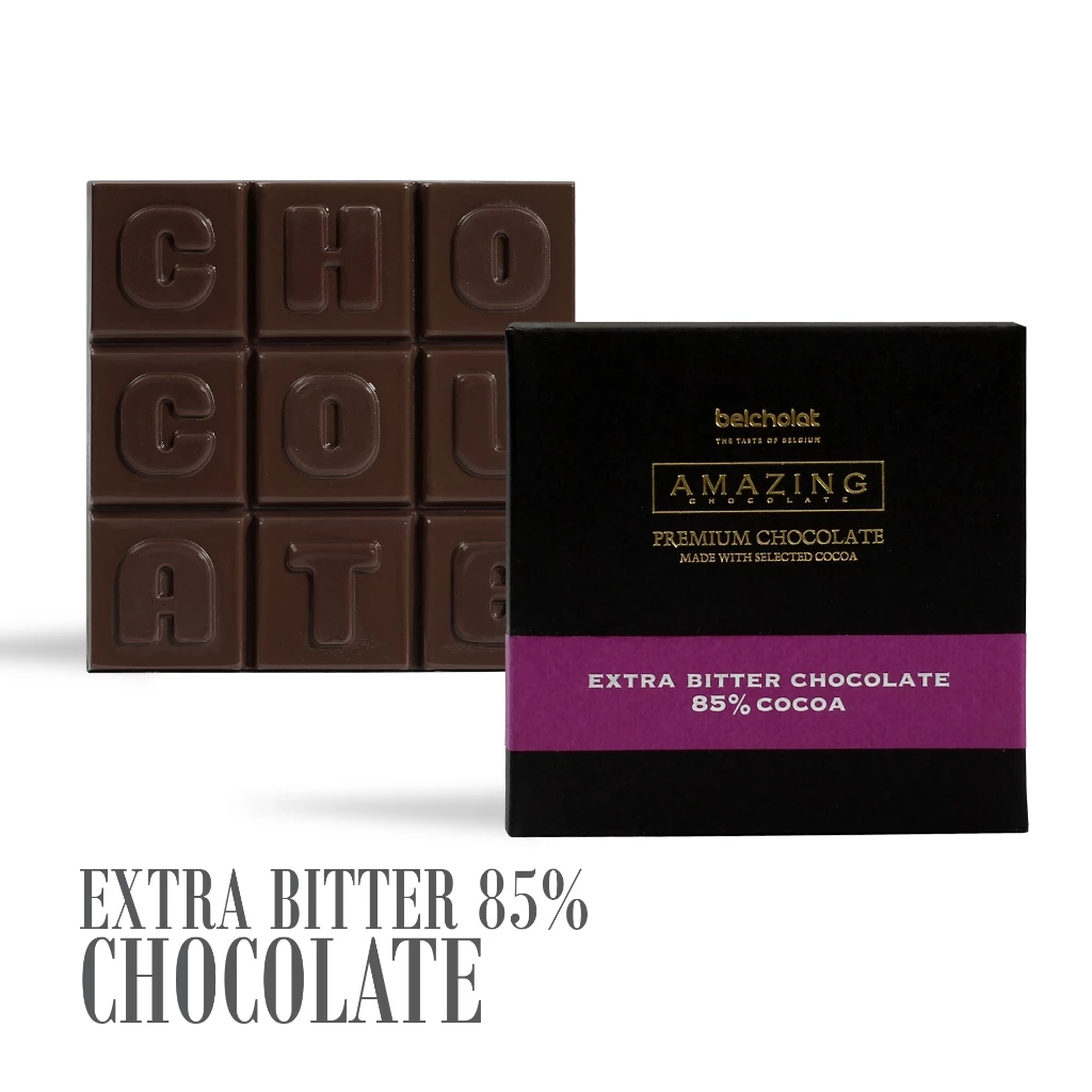 Belcholat Amazing 85%カカオ エクストラビター ダークチョコレート - 本格的な苦味、低糖、洗練された贈り物