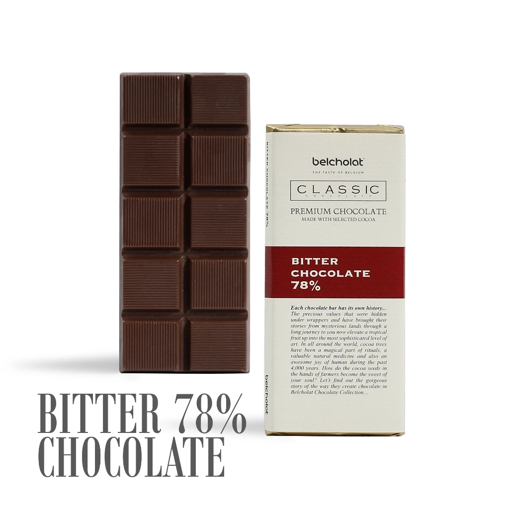 ベルショコラ BA ダークチョコレート 78%カカオ バー - 深い苦みと洗練された味わい、便利なスナック