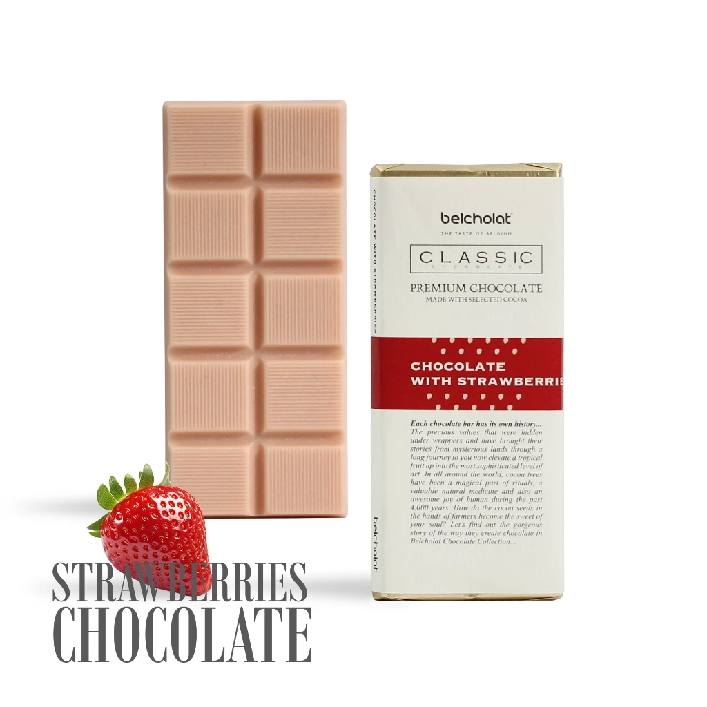 ベルショコラ BA ストロベリーチョコレートバー 31%カカオ 45g - 甘酸っぱく、なめらかに溶ける苺の誘惑