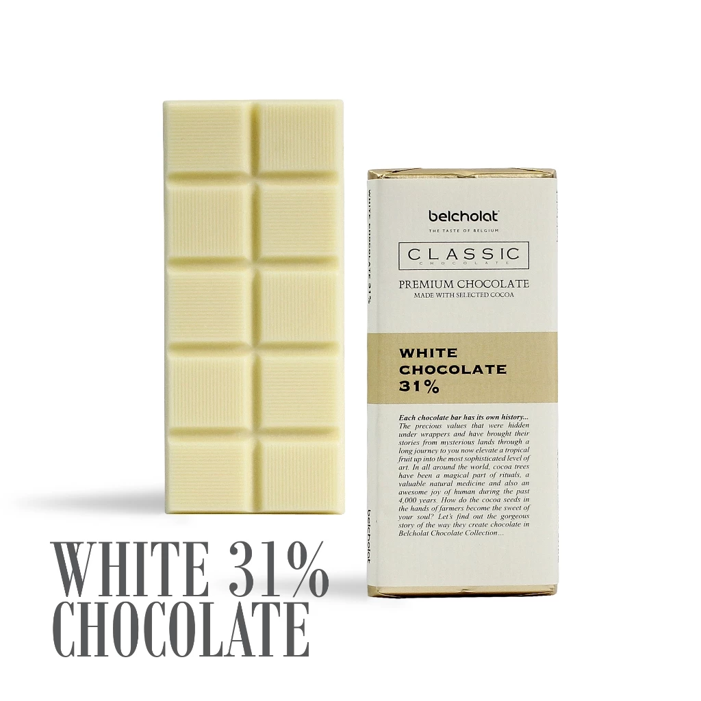 Belcholat BA ホワイトチョコレートバー 31%カカオバター ミルク風味 45g なめらかなくちどけ
