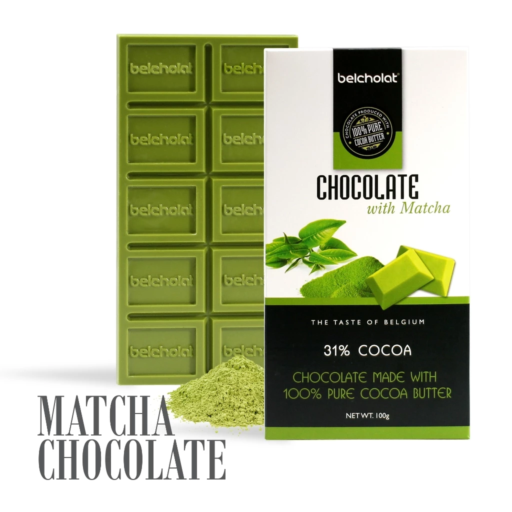 ベルショコラ 抹茶チョコレートバー 100g – カカオ31% 芳醇な香りと春の爽やかさ