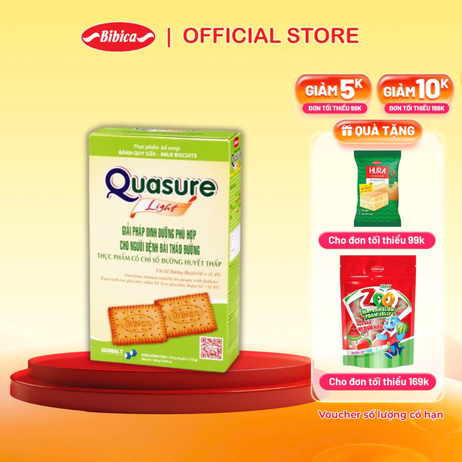 Bibica Quasure Light ミルクビスケット 140g - 糖尿病・ダイエット向け健康食品