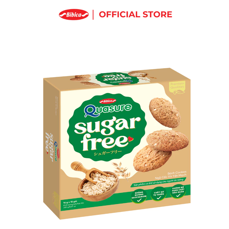 ビビカ クアシュア シュガーフリークッキー 240g & クアシュアライト スポンジケーキ 180g コンボ (糖尿病・ダイエット向け)