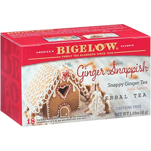 Bigelow Ginger Snappish ティーバッグ（米国製） - レモン、シナモン、ジンジャーハーブティー