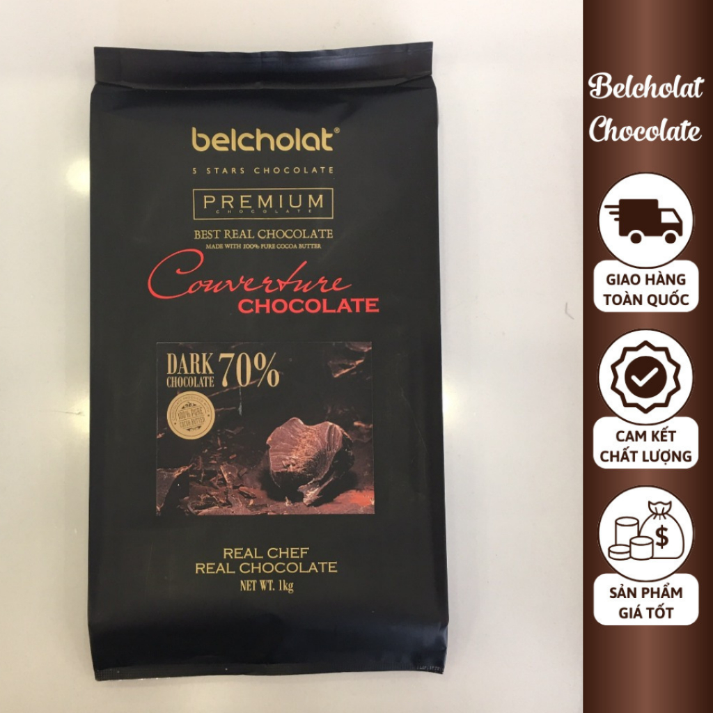 ビターダークチョコレート クーベルチュール 70%カカオ ブロック 1kg Belcholat