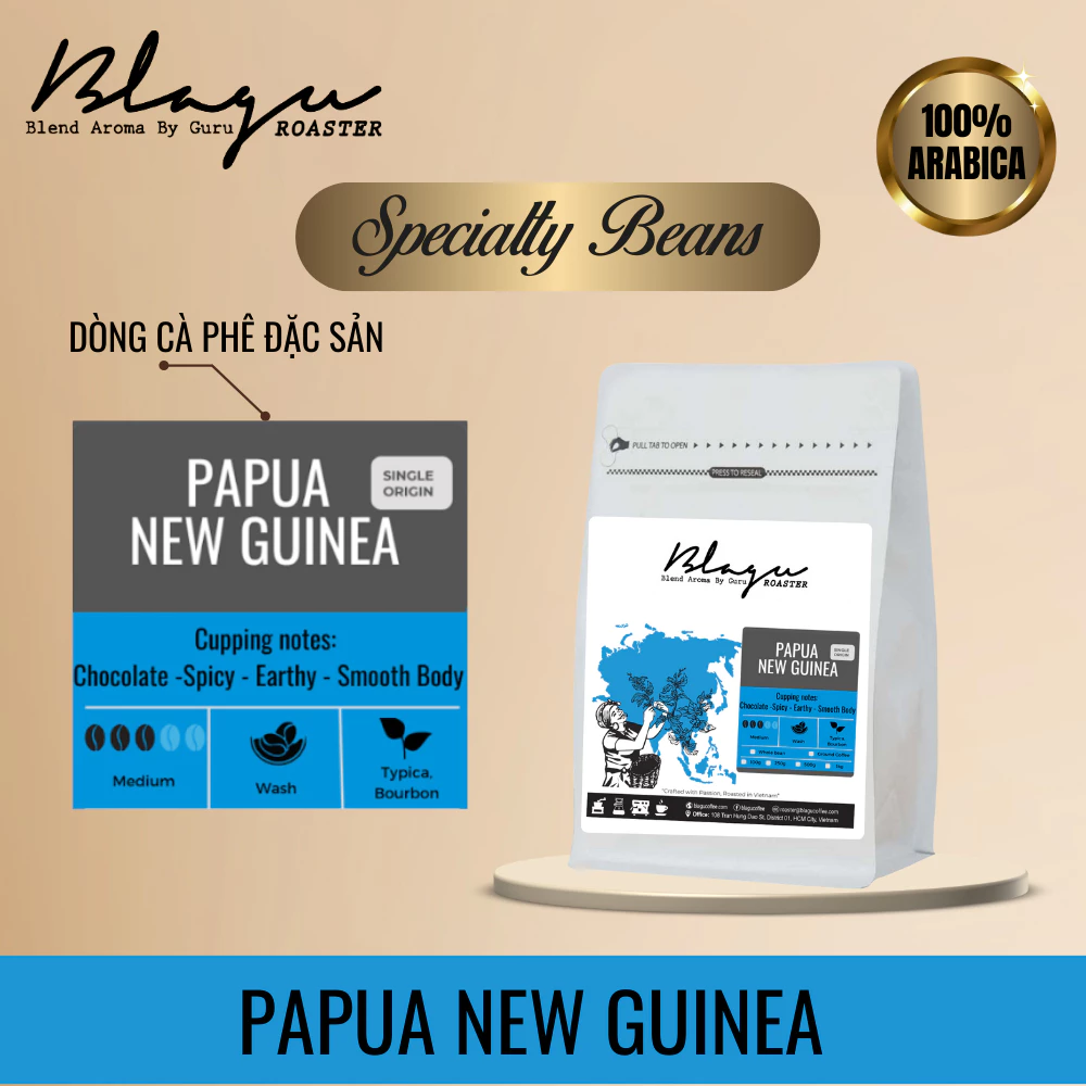 Blagu Coffee パプアニューギニア産 フィン式挽き 浅煎り〜中煎り アラビカ レギュラーコーヒー粉 250g
