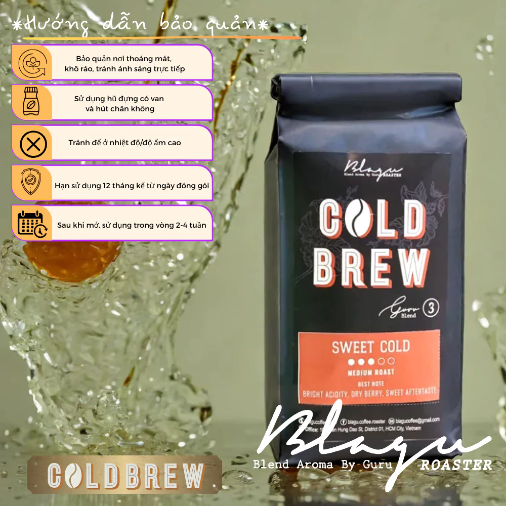 ブラグコーヒー グル3ブレンド スイートコールド - フレンチプレス・コールドブリュー専用 中挽きコーヒー粉 250g