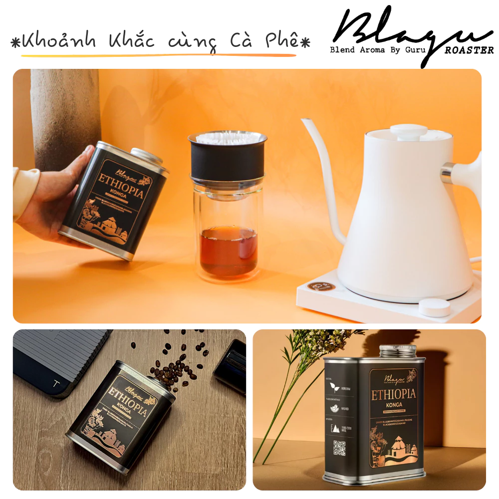 ブラグコーヒー エチオピア コンガ 焙煎コーヒー豆 - 100%アラビカ種 - ライトミディアムロースト - 250g