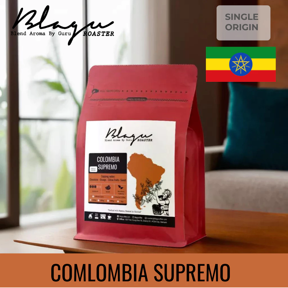 Blagu コロンビア スプレモ エスプレッソ用 極細挽きコーヒー粉 - 100%アラビカ Typica 中煎り - 250g
