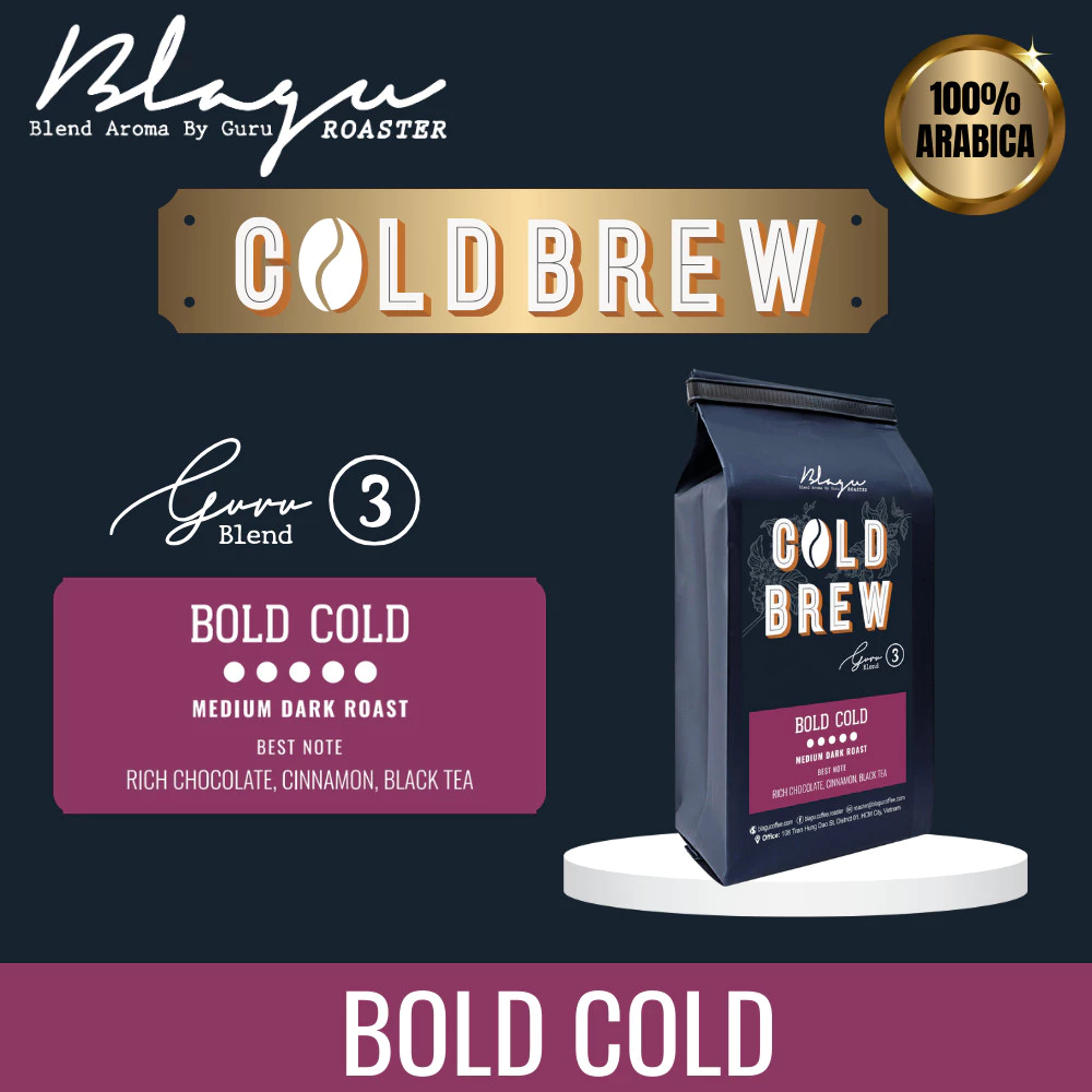 Blagu Guru 3ブレンド ボールドコールド – コールドブリュー専用ダークローストコーヒー豆 250g