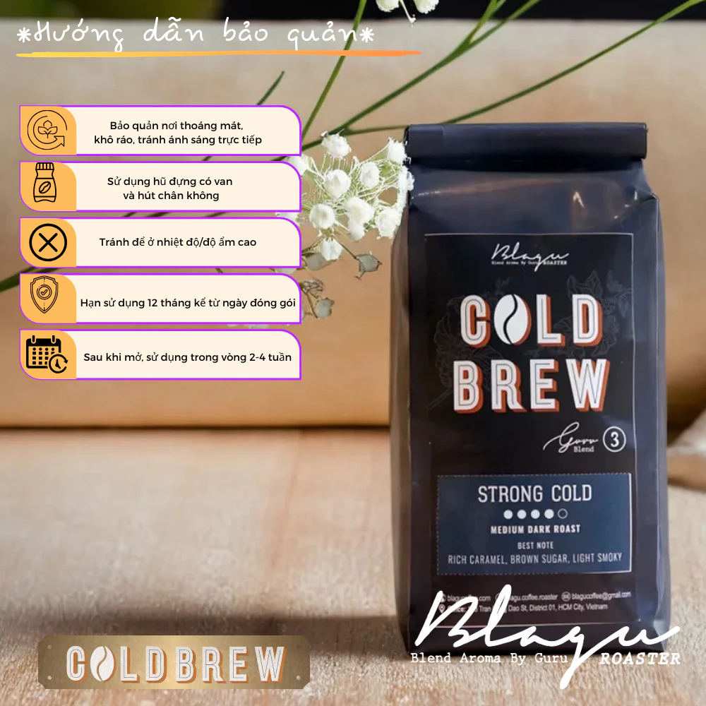 Blagu Guru 3ブレンド ストロングコールドコールドブリュー用挽き豆 - ミディアムダークロースト 250g