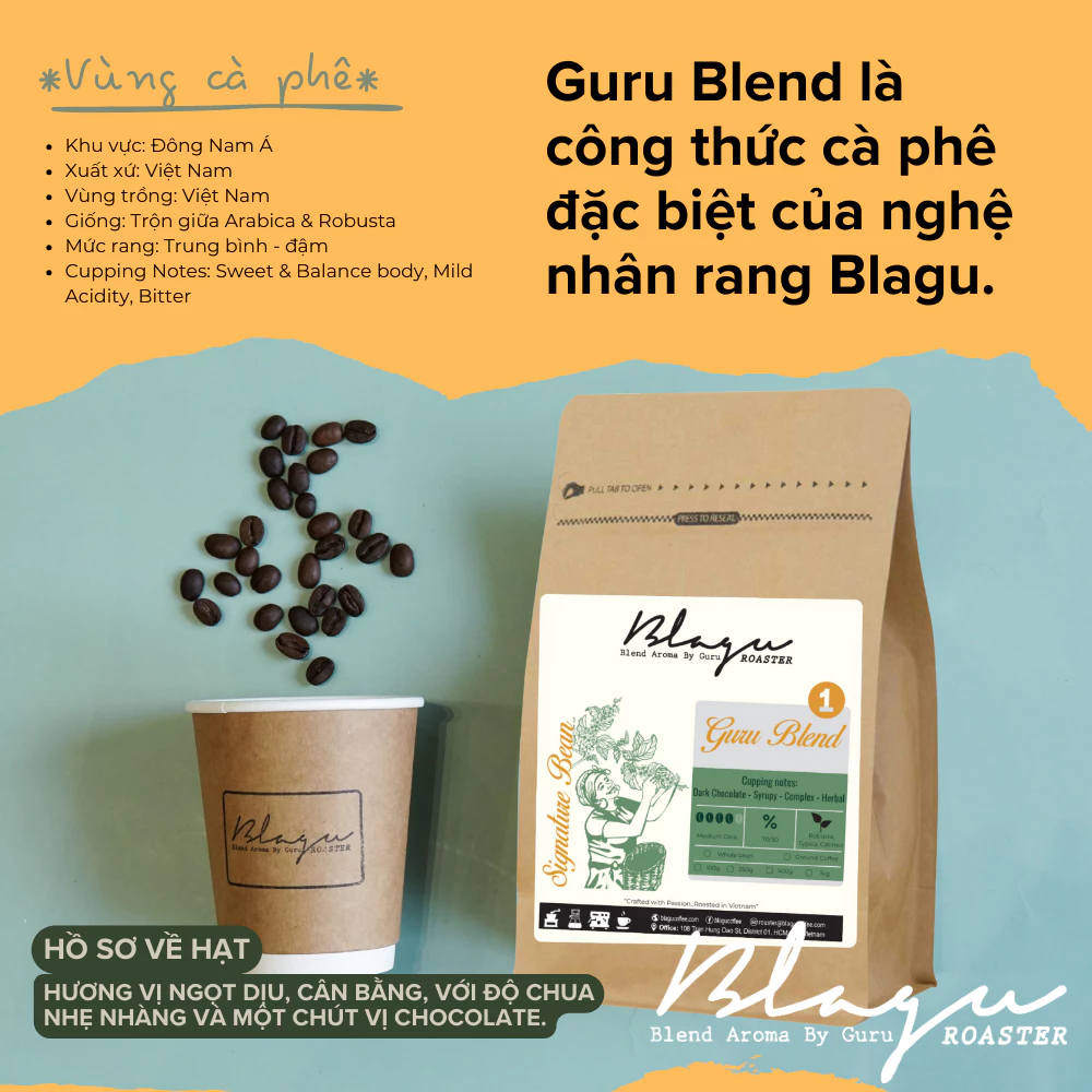 Blagu（ブラグ）エスプレッソ用挽き豆 グルブレンド1 - 伝統的コーヒー - ミディアムダーク - 250g