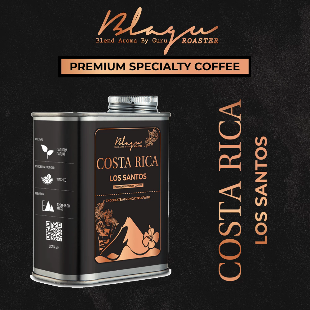Blagu スペシャルティコーヒー コスタリカ ロス・サントス フレンチプレス用挽き豆 100%アラビカ（カトゥアイ種）ミディアムロースト 250g