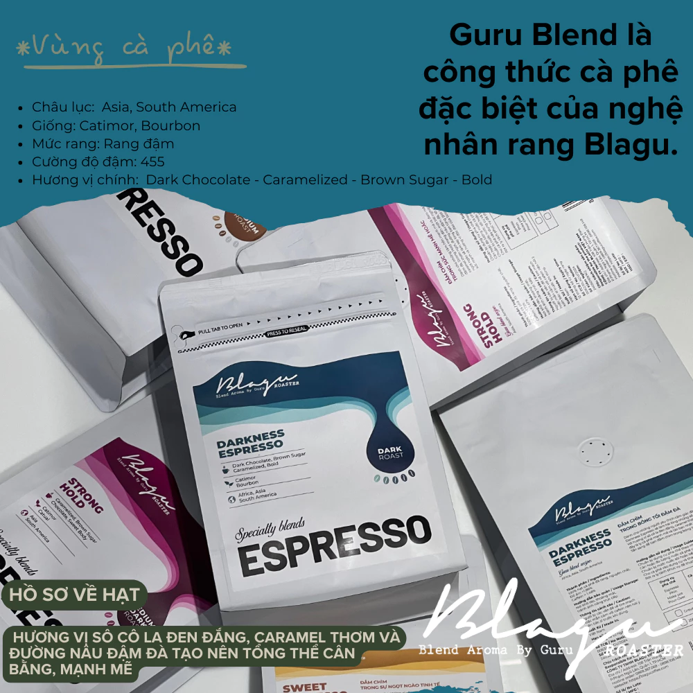 Blagu スペシャルティ ダークネスエスプレッソ フレンチプレス用粗挽きコーヒー粉 1000g | 深煎り