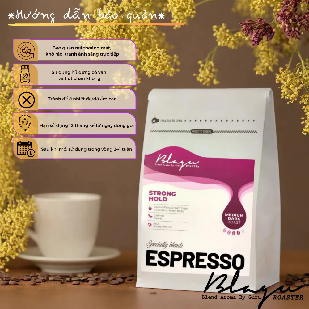 ブラグ スペシャリティ エスプレッソブレンド モカポット用挽きコーヒー粉 ストロングホールド | ミディアムダークロースト | 500g