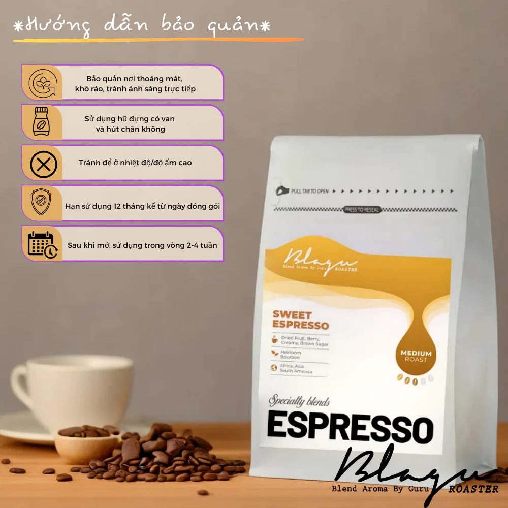 ブラグ スペシャルティ スイート エスプレッソ ブレンド コーヒー粉 フレンチプレス用 | ミディアムロースト | 1000g