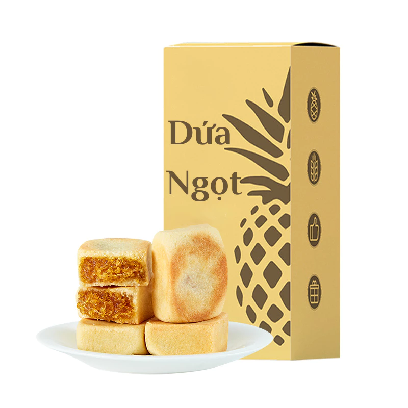 「ブルーフード」無糖パイナップル焼き菓子 (200g) - しっとり低カロリー、ヘルシーな自然派おやつ