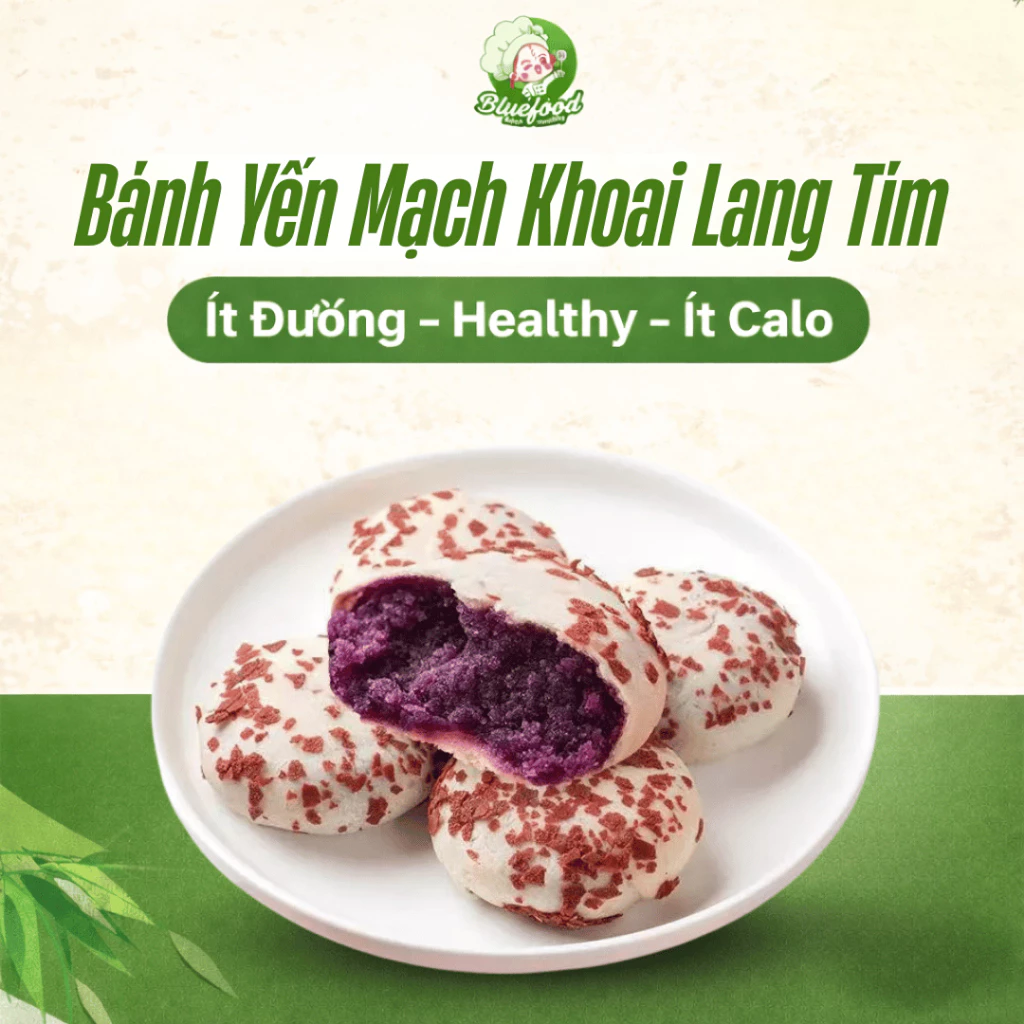 BlueFood 紫芋オートミールケーキ (1000g) – 砂糖不使用、低カロリー、高食物繊維のヘルシーダイエットおやつ