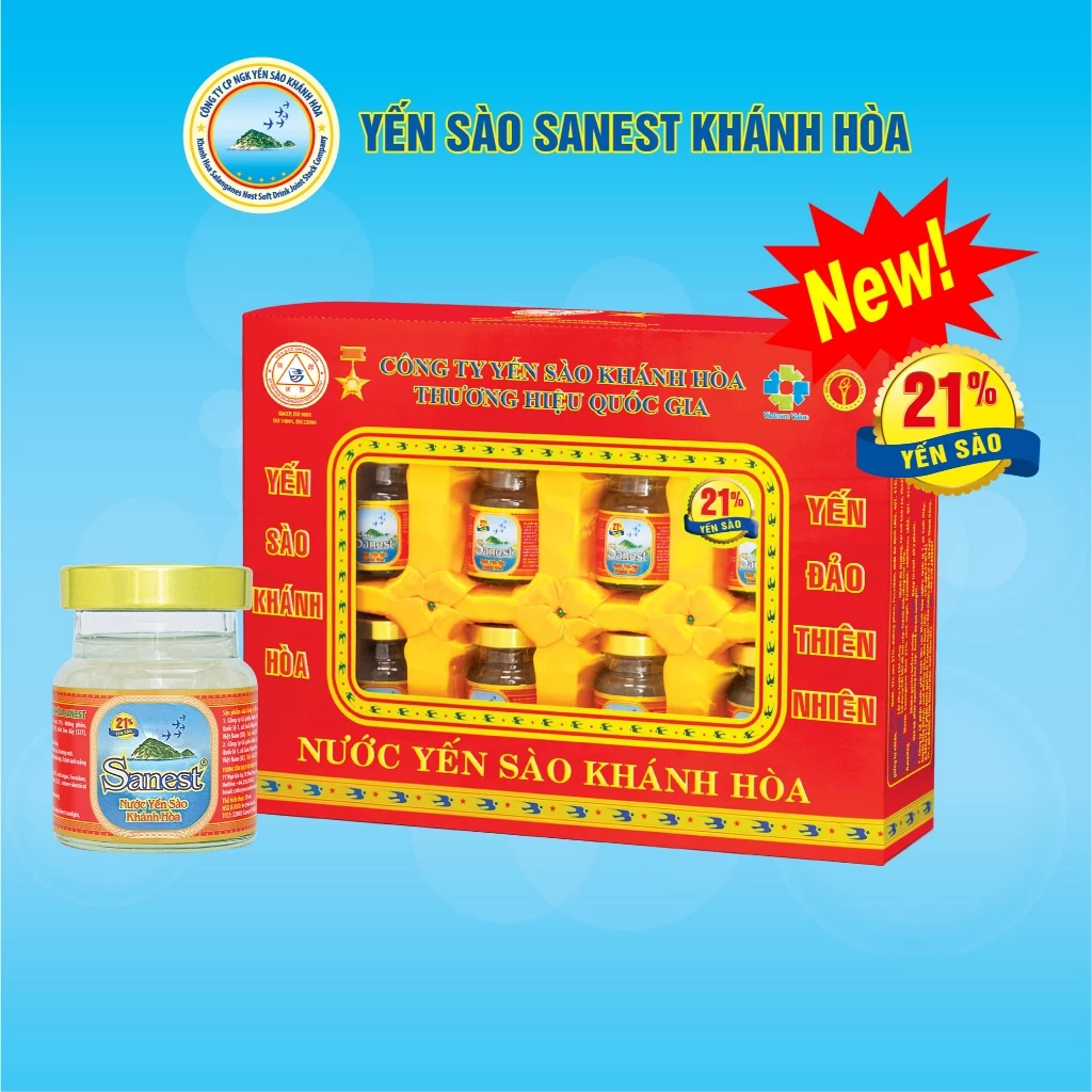 [お買い得8本セット！ツバメの巣21%配合⭐] カインホア Sanest 甘口ツバメの巣ドリンク 70ml - ご家族皆さまで！ S002H8