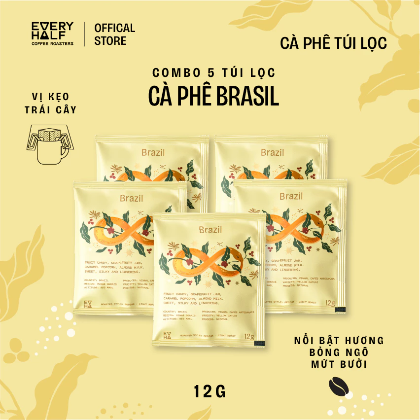 ブラジル産スペシャルティ ドリップバッグコーヒー EVERY HALF - 手軽に本格アロマを楽しむ一杯