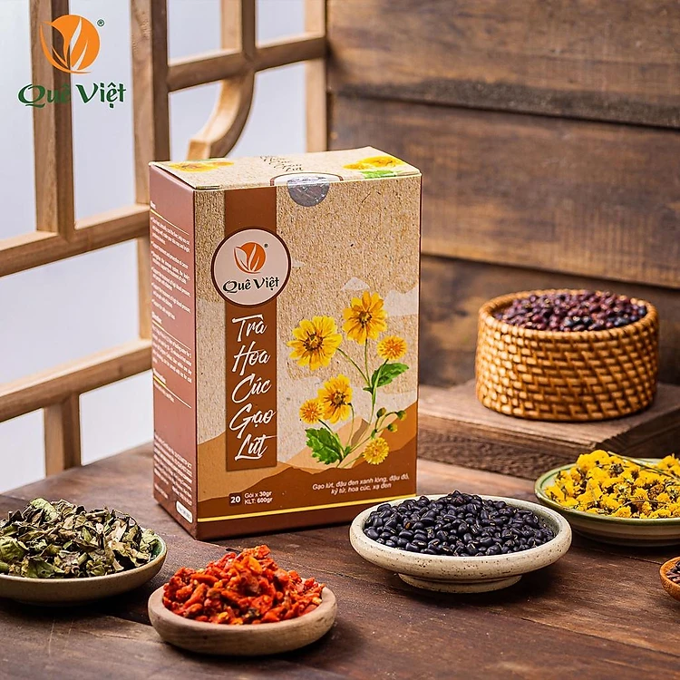 玄米茶 菊の花入り 20袋入り Que Viet ティーバッグ