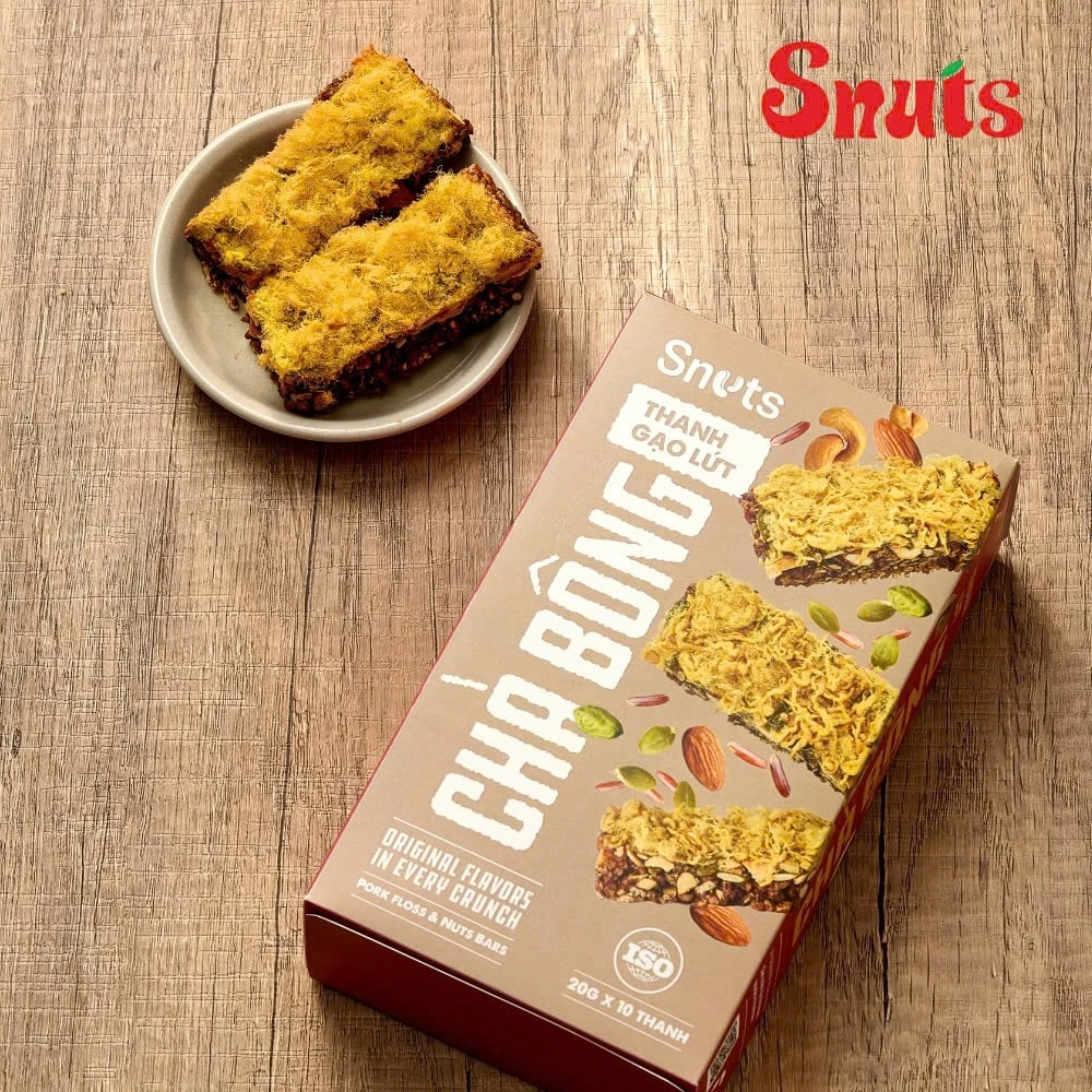 【1個購入で1個無料】Snuts 豚肉フレーク風味 玄米栄養バー 200g – ヘルシーで美味しいおやつ