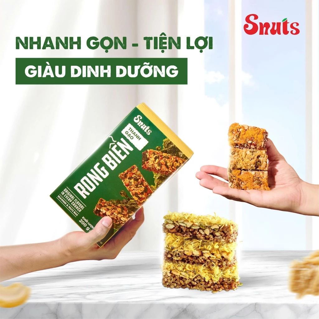 [1個買うと1個無料！] Snuts 海苔風味 玄米栄養バー 200g (計400g) ヘルシーおやつ