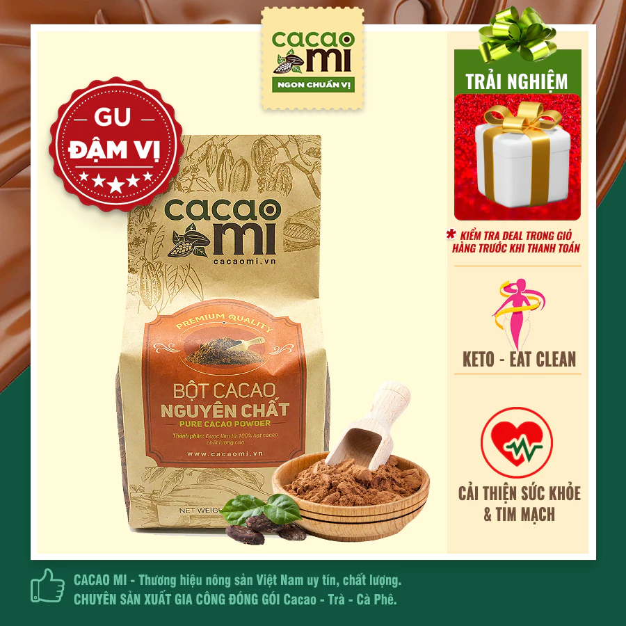 CACAOMIプレミアム 無糖純ココアパウダー 濃厚チョコレート風味 輸出品質 500g