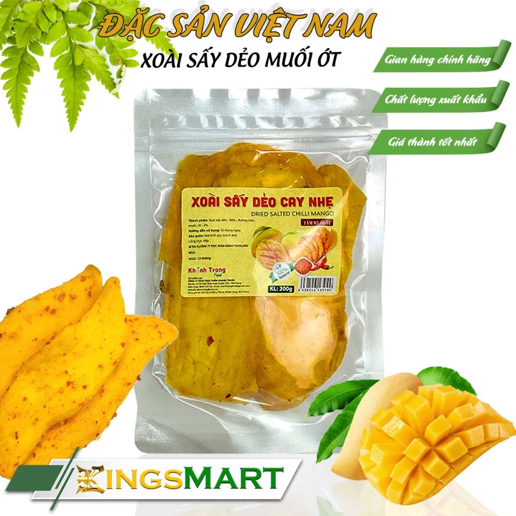 カムラン特産 ケオマンゴー ドライフルーツ 唐辛子塩味 200g - Khánh Trangブランド