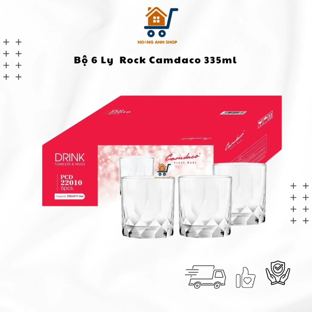 Camdaco ロックグラス 6個セット 335ml – 高級感と耐久性を兼ね備えた多用途デザイン