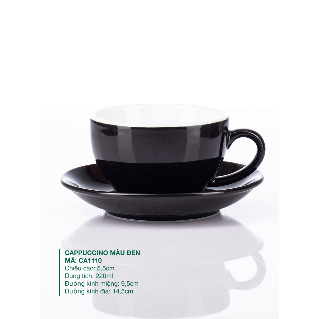 カプチーノ スタイル セラミック カップ、紅茶、コーヒー、水用容量 220 ml、マルチカラーの石模様、高品質のバッチャン セラミック - ブラック