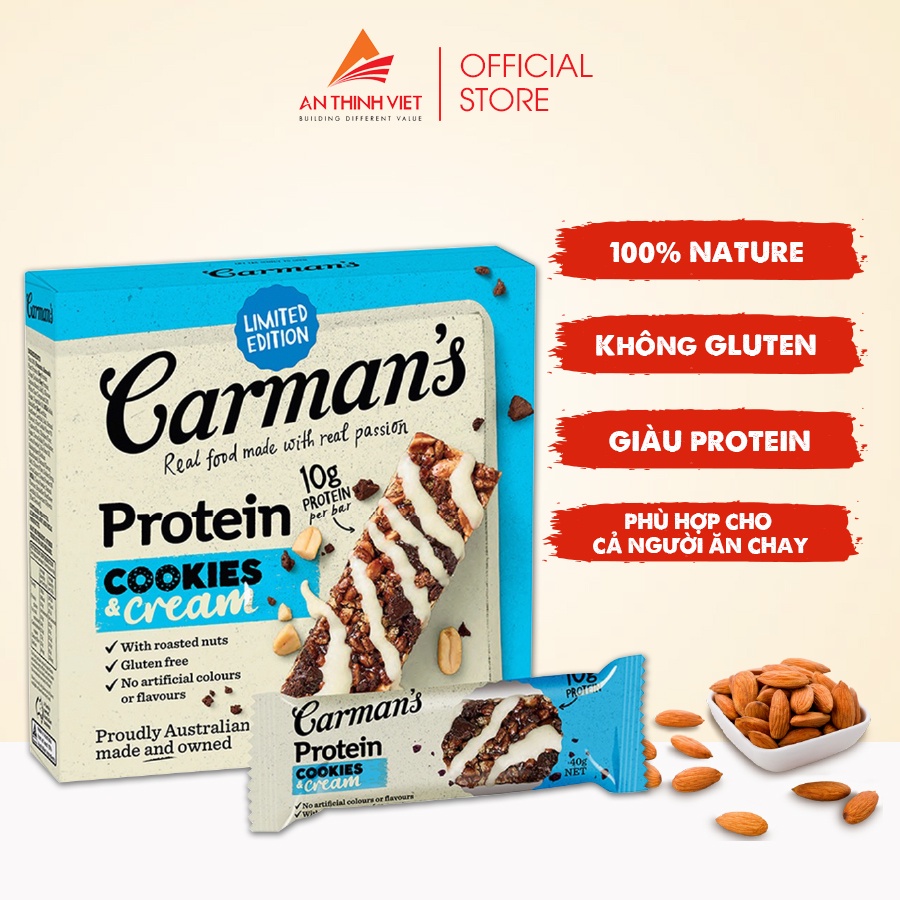 プロテインバー クッキー&クリーム味 200g Carman's
