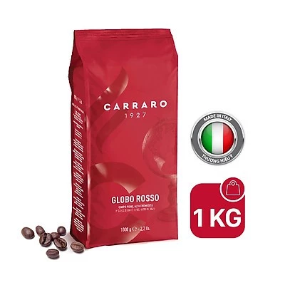 イタリア直輸入 カッラーロ グローボ ロッソ ホールビーン コーヒー豆 1kg - 南イタリアの本格エスプレッソブレンド