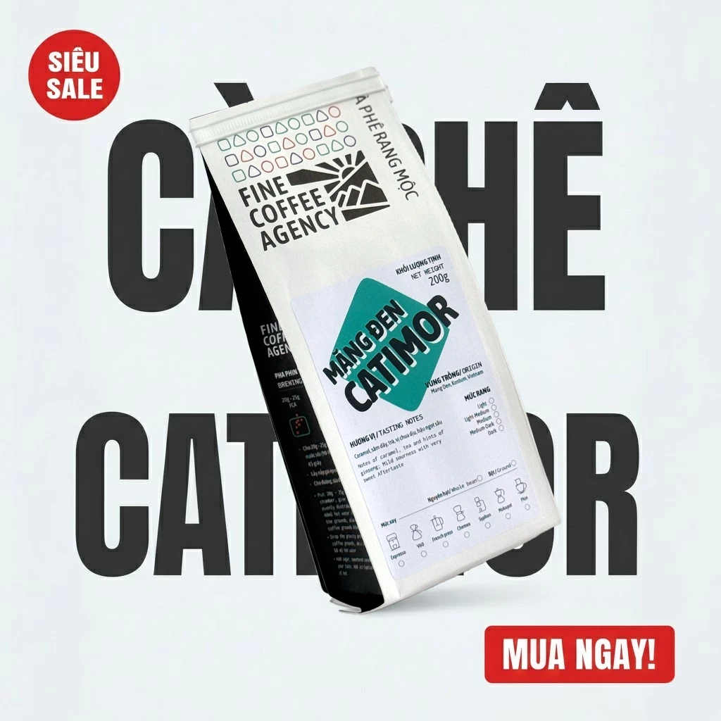 マンデン産カティモールコーヒー豆 200g - 純粋なプレーンロースト（深煎り）