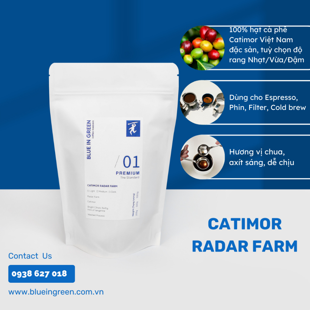 Radar Farm の Catimor ロースト コーヒー - ミディアム ロースト - ブルー イン グリーン コーヒー ロースターズ - 200gr - 粉砕して濾過します