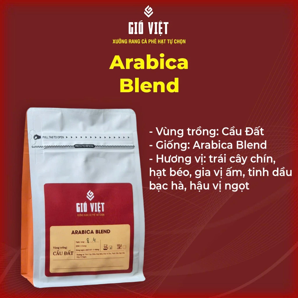 Cầu Đất産アラビカブレンドコーヒー粉 250g - 完熟フルーツ、芳醇なコク、甘い余韻 ミディアムロースト 細挽き（カフェフィン用）