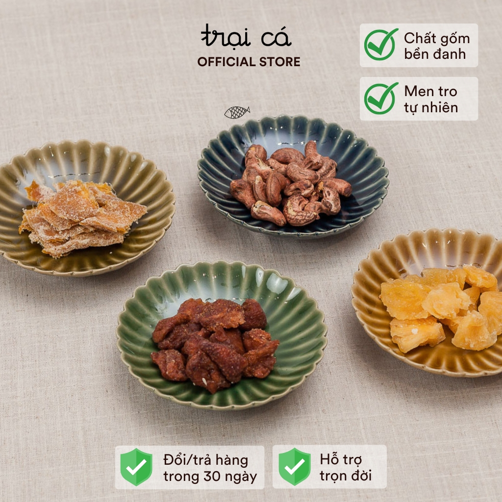 セラミックプレート 菊の花形 ソース・スパイス・装飾用 TRAI CA