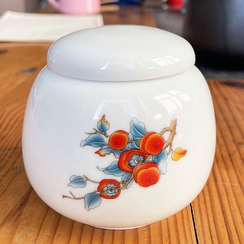 Bộ Hũ Đựng Trà Bằng Gốm Sứ Họa Tiết Hoa Cúc Xinh Xắn - Mẫu B00010 陶器の茶器セット 菊の花模様 6個セット 高品質で美しいデザイン お茶の保存に最適 手作り