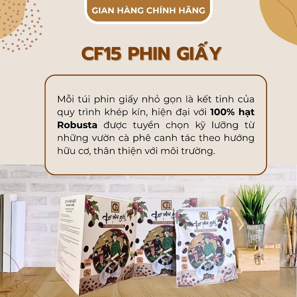 CF15 ドリップコーヒー 100%ロブスタ - 現代のコーヒー体験に革命 85g (5パック入)