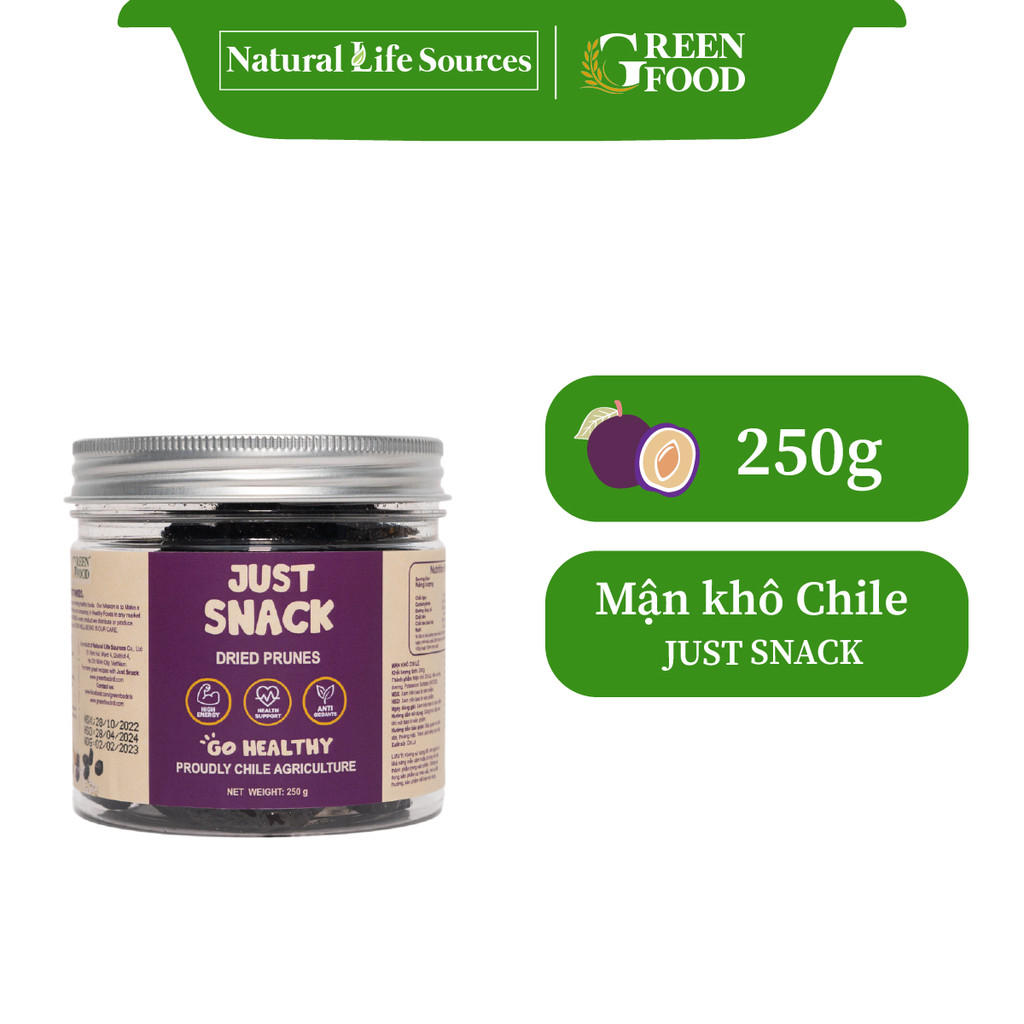 ドライフルーツ チリ産プルーン Mサイズ 250g Just Snack Green Food