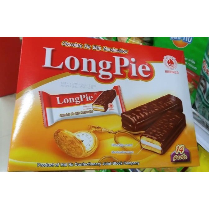 チョコレートで覆われたロングパイ ケーキ ボックス 252g (ハイハ社)