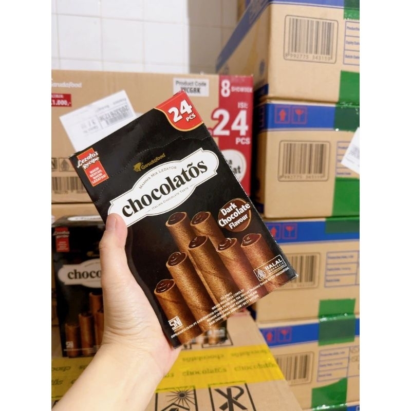 ショコラトス チーズフォームロール、チョコレート味 (336 個入りボックス x 24 スティック) - ダークチョコレート