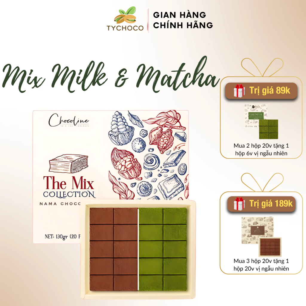 Chocoline 生チョコレート 抹茶＆コーヒーミックス 20個入り