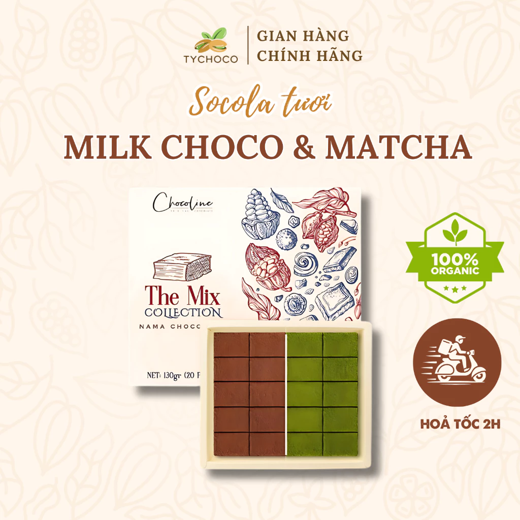 【Chocoline】生チョコレート ミックスミルク 口どけなめらか 20粒入り